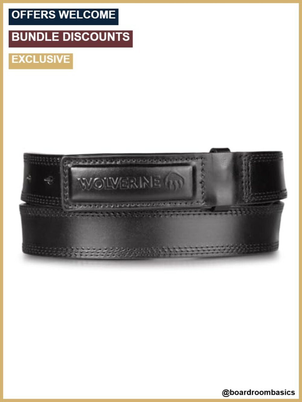 Genuine Full Grain Leather Belt with Padded Buckle for Work & Tactical Use